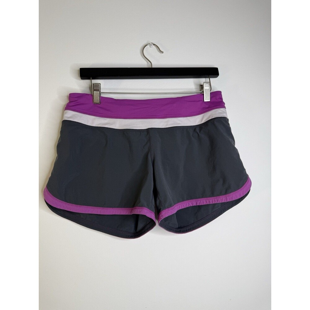 Lululemon Speed Shorts Gray Pink Athletic Running Shorts Size 6